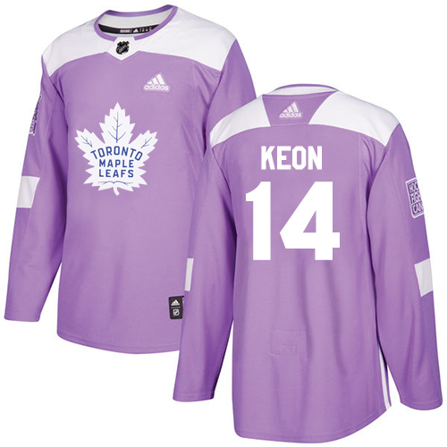 Adidas Maple Leafs #14 Dave Keon Purple Authentic Fights Cancer Stitched NHL Jersey - Click Image to Close